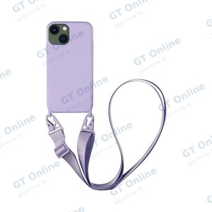 Coque Silicone avec Bandoulière Apple iPhone 13 (#15) Violet Clair