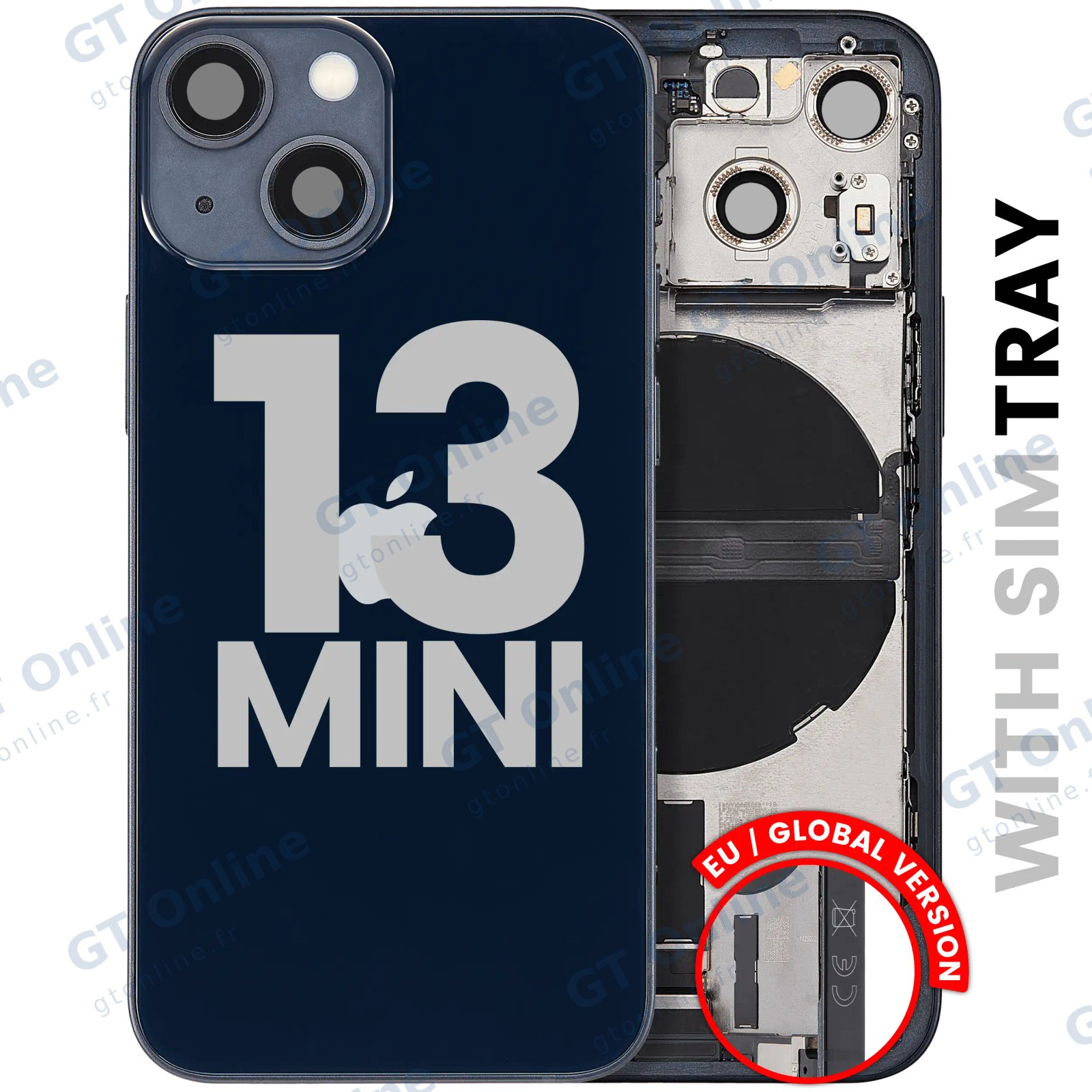 Châssis arrière pour iPhone 13 mini (EU / Global, occasion d’origine, grade B, minuit)