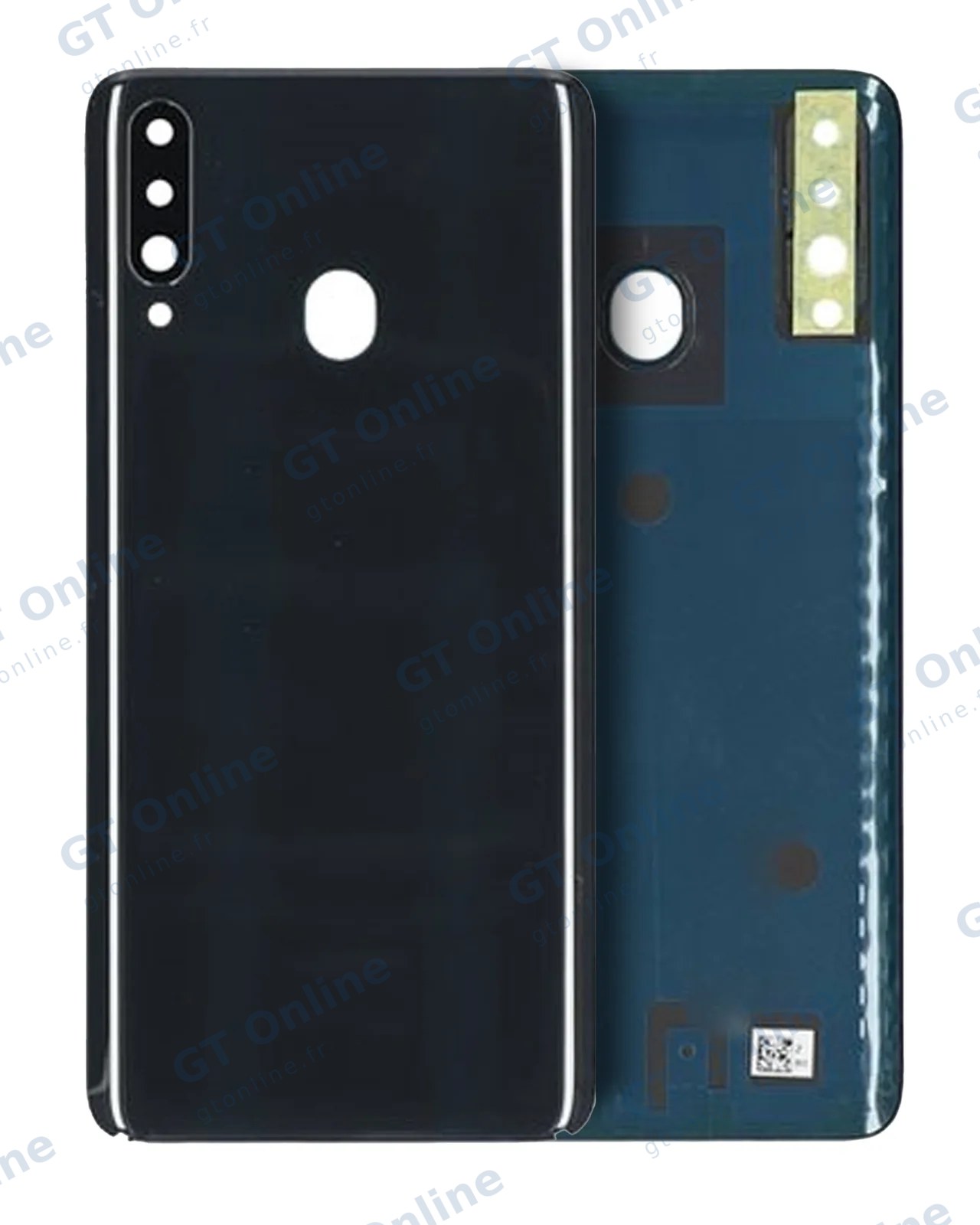 Vitre arrière pour Samsung Galaxy A20s (A207 / 2019) (pack service origine, noir)