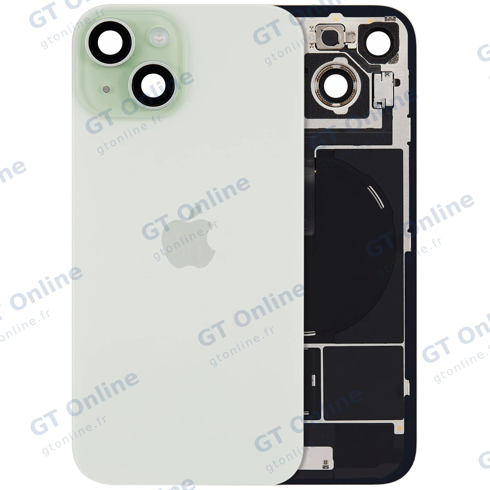 Vitre arrière avec MagSafe, NFC et nappe flash pour Apple IPhone 15 (origine, vert)