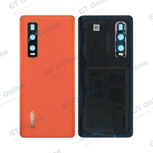 Cache Arrière Premium OPPO Find X2 Pro Orange Cuir Vegan