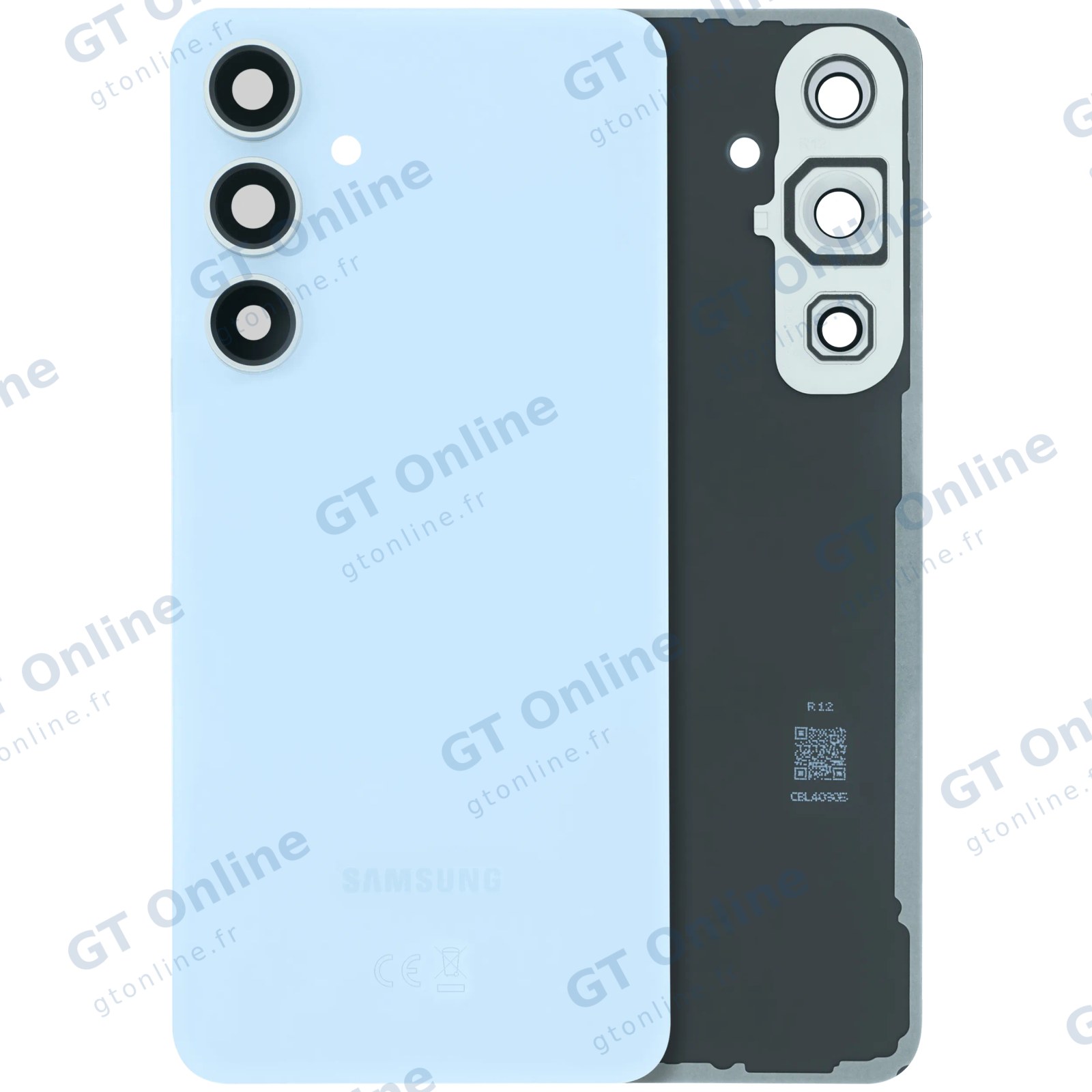Vitre arrière pour Samsung Galaxy S24 FE (pack service origine, bleu)