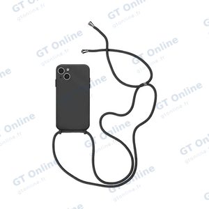 Coque Silicone avec Cordon Apple iPhone 14 (08) Noir
