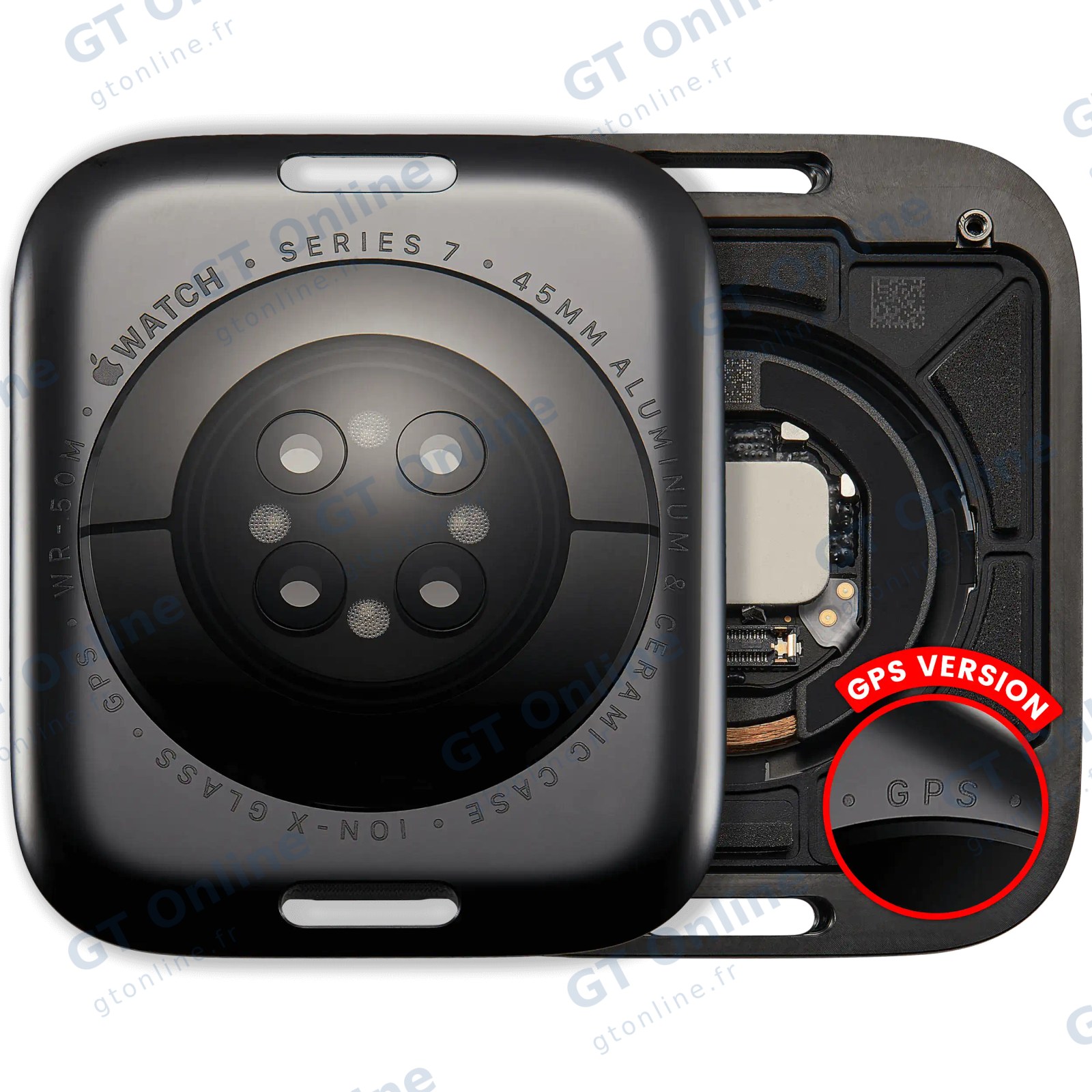 Vitre arrière pour Apple Watch Series 7 (45mm) (version GPS, Aluminum / Space Black)