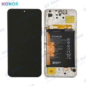Bloc Écran Complet avec Châssis et Batterie Original Honor X8 0235ACDS Titanium Silver