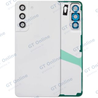Vitre arrière pour Samsung Galaxy S21 FE 5G (sans logo, compatible premium, blanc)
