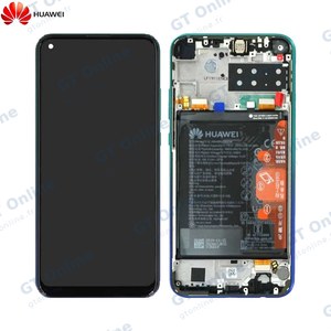 Bloc Écran Complet avec Châssis et Batterie Original Huawei P40 Lite E 02353FMX Aurora Blue