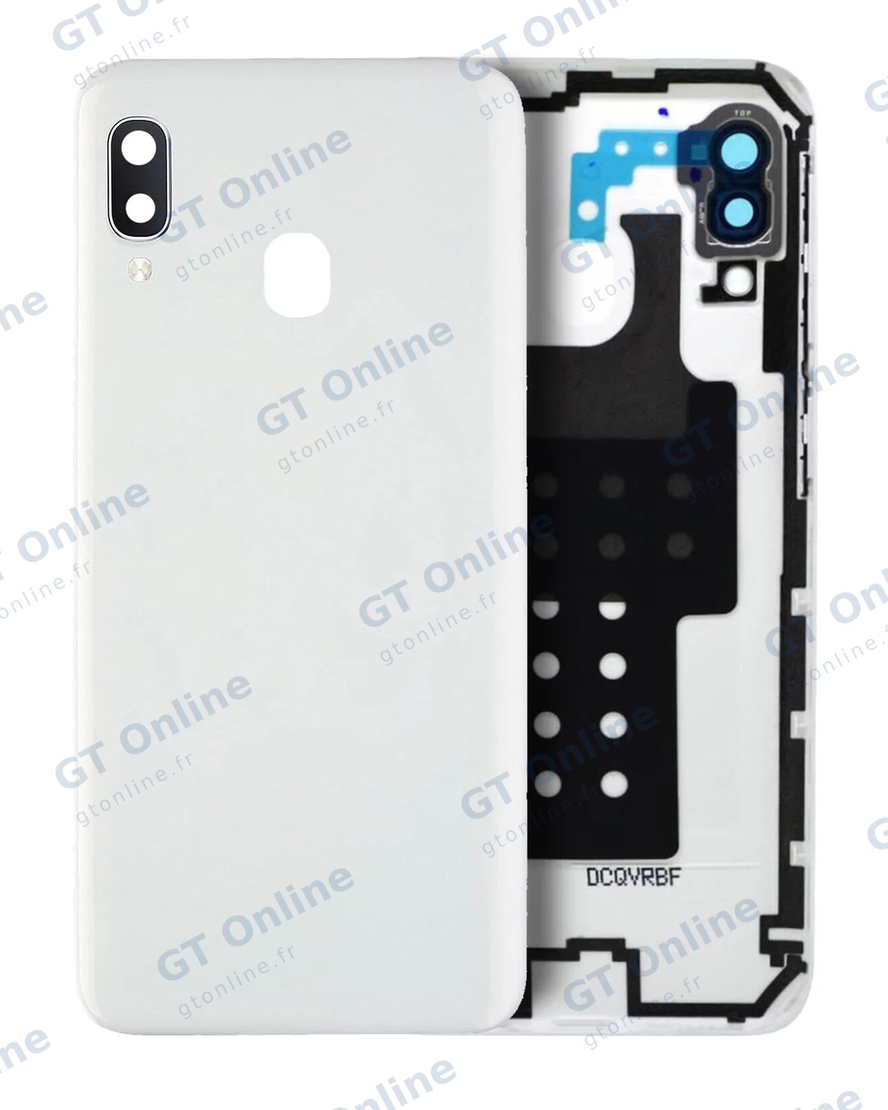 Vitre arrière pour Samsung Galaxy A20E (A202 / 2019) (pack service origine, blanc)