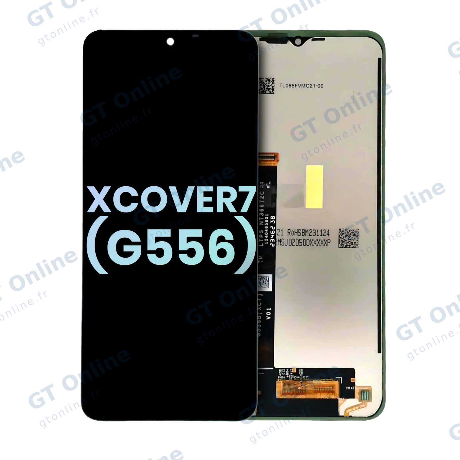 Écran OLED sans châssis pour Samsung Galaxy Xcover7 5G (G556) (pack service origine, noir)