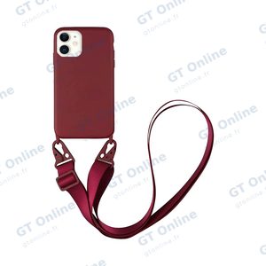 Coque Silicone avec Bandoulière Apple iPhone 11 (#3) Bordeaux