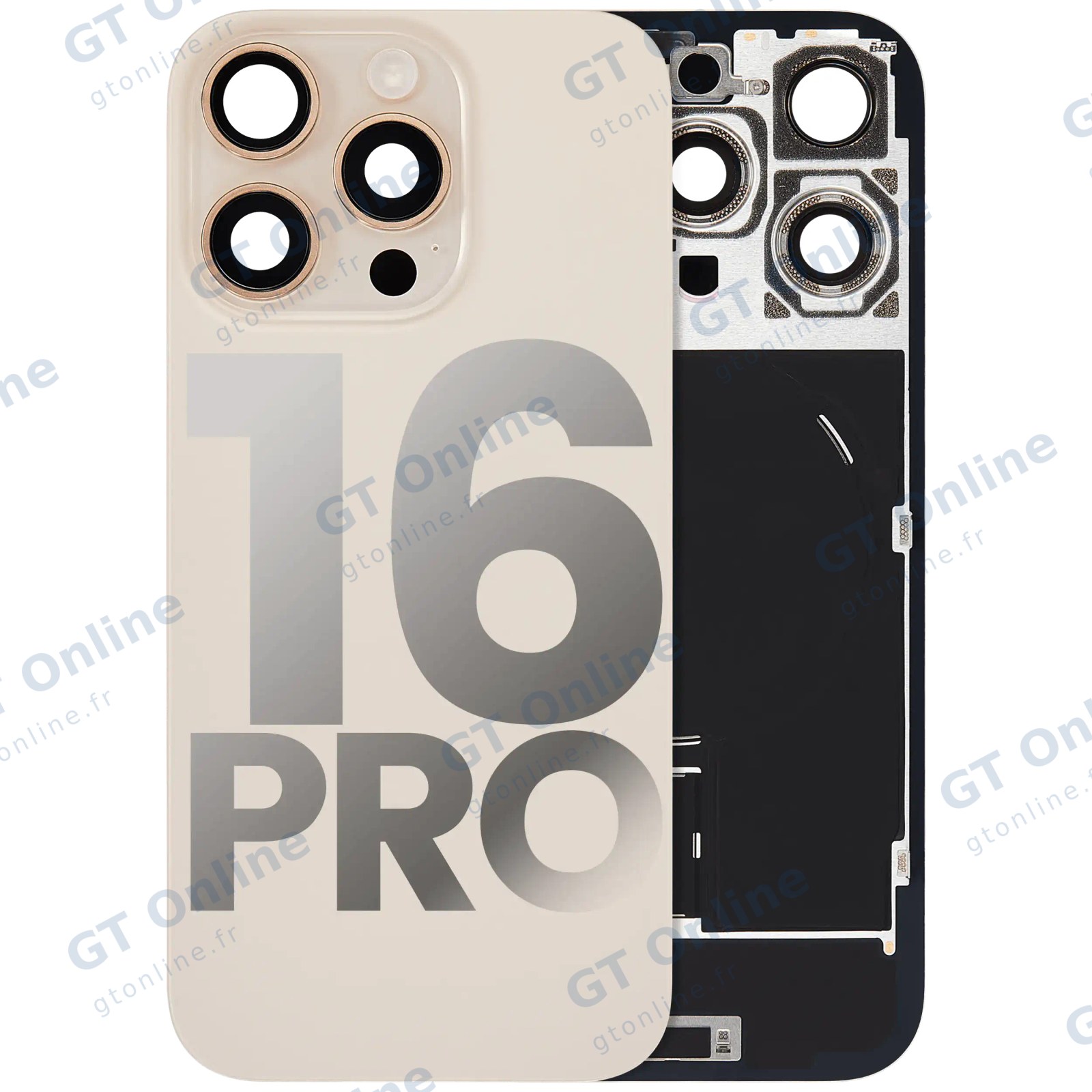 Vitre arrière pour Apple iPhone 16 Pro (origine d'occasion — grade B, titane sable)