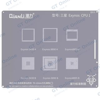 Pochoir de rebillage Qianli Bumblebee QS22 CPU Samsung Exynos 1 — 5430A/B, 8890A/B, 8895A/B