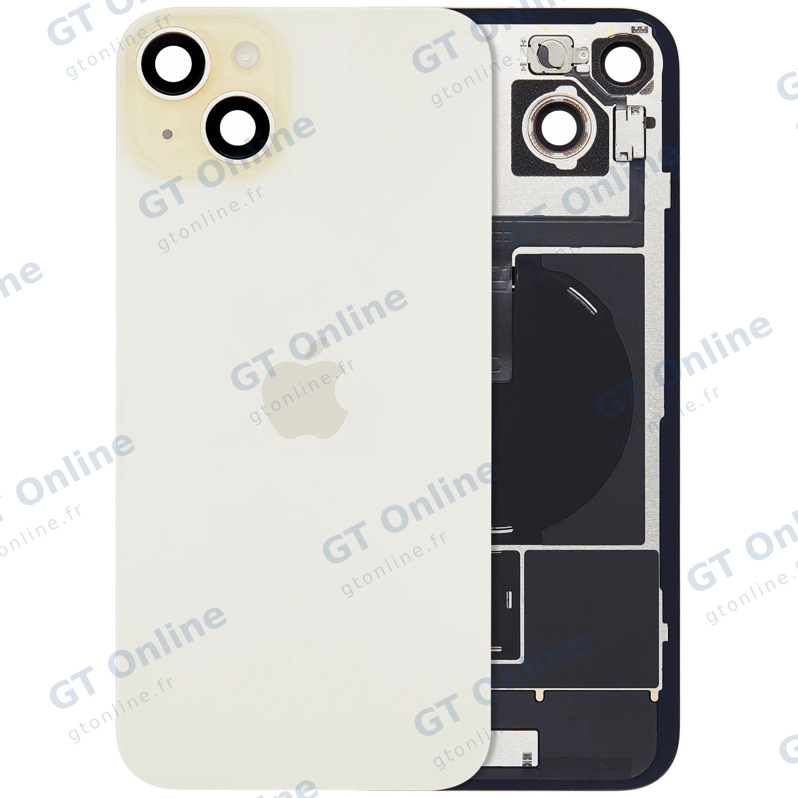 Vitre arrière avec MagSafe, NFC et nappe flash pour Apple IPhone 15 Plus (origine, jaune)