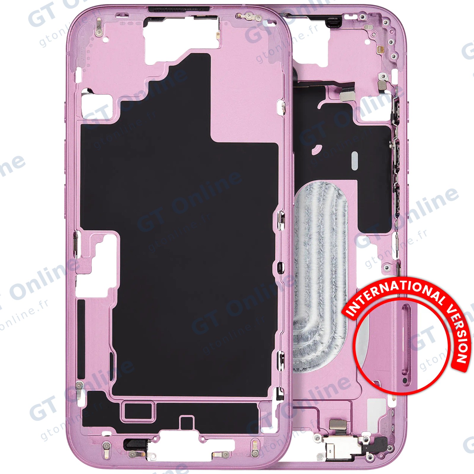 Châssis pour Apple iPhone 16 (version EU, origine d'occasion — grade A, rose)