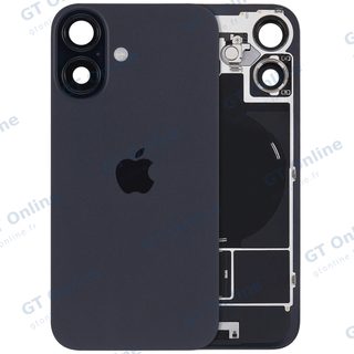 Vitre arrière avec MagSafe, NFC et nappe flash pour Apple iPhone 16 (UK / EU Version, origine, noir)