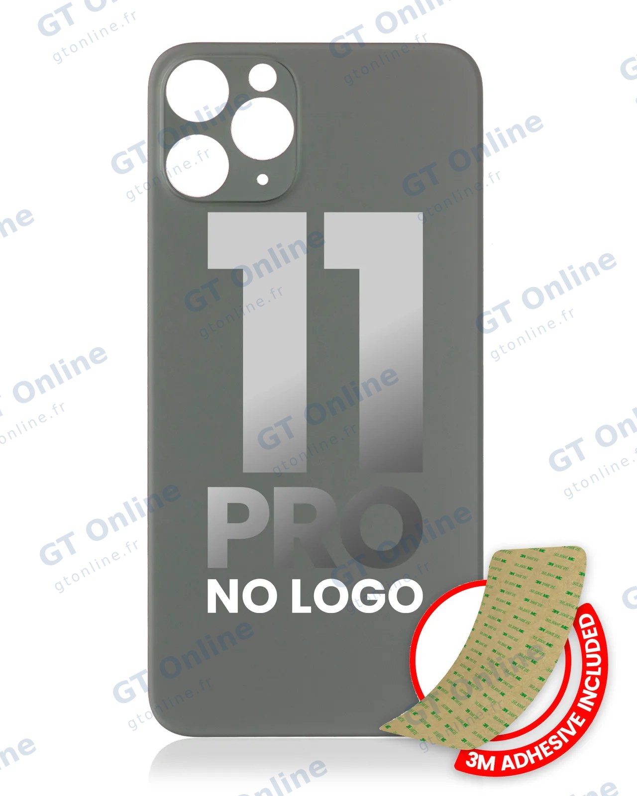 Vitre arrière pour Apple iPhone 11 Pro (No Logo / Large Camera Hole, Midnight Green)