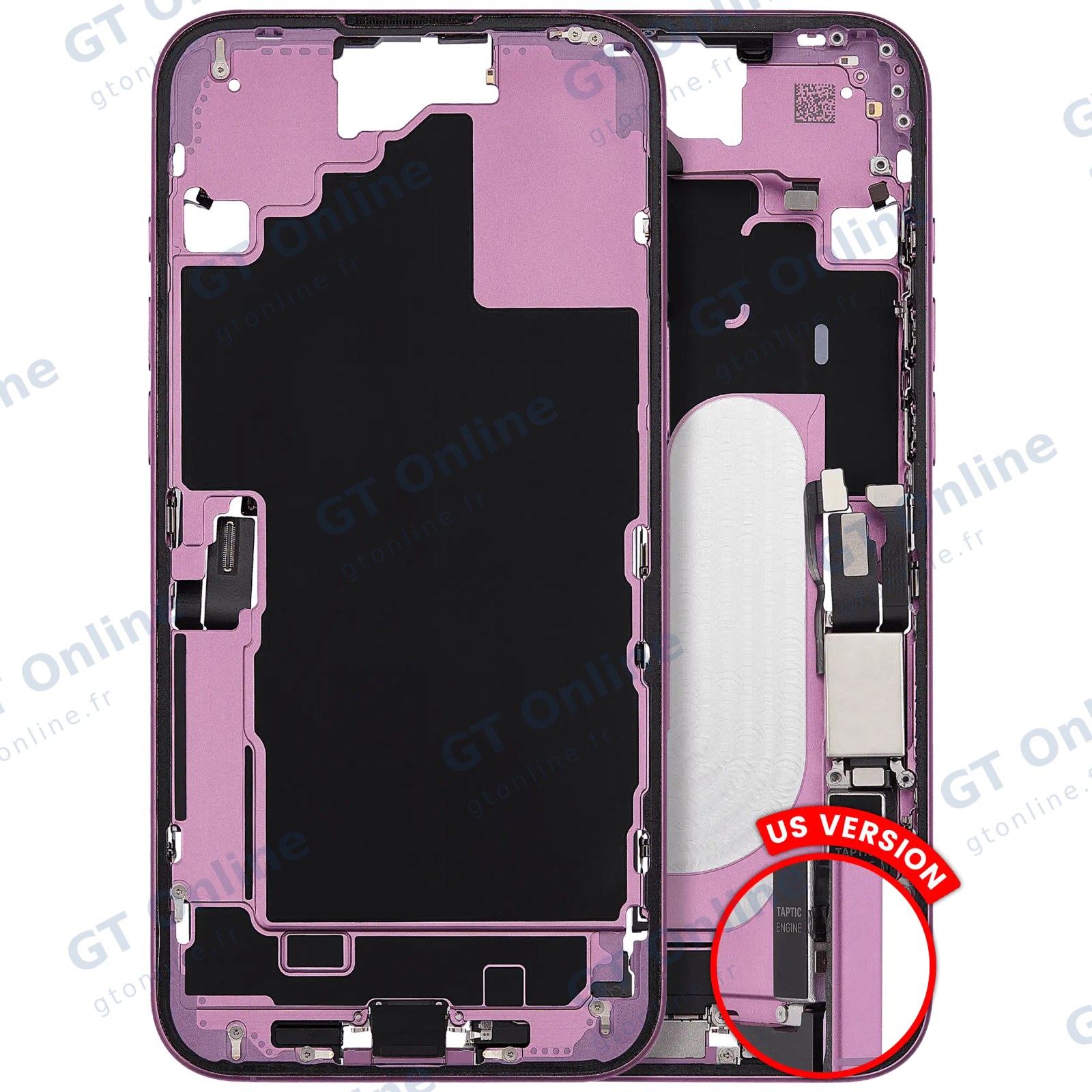 Châssis pour Apple iPhone 16 Plus (version US, origine d'occasion — grade A, rose)