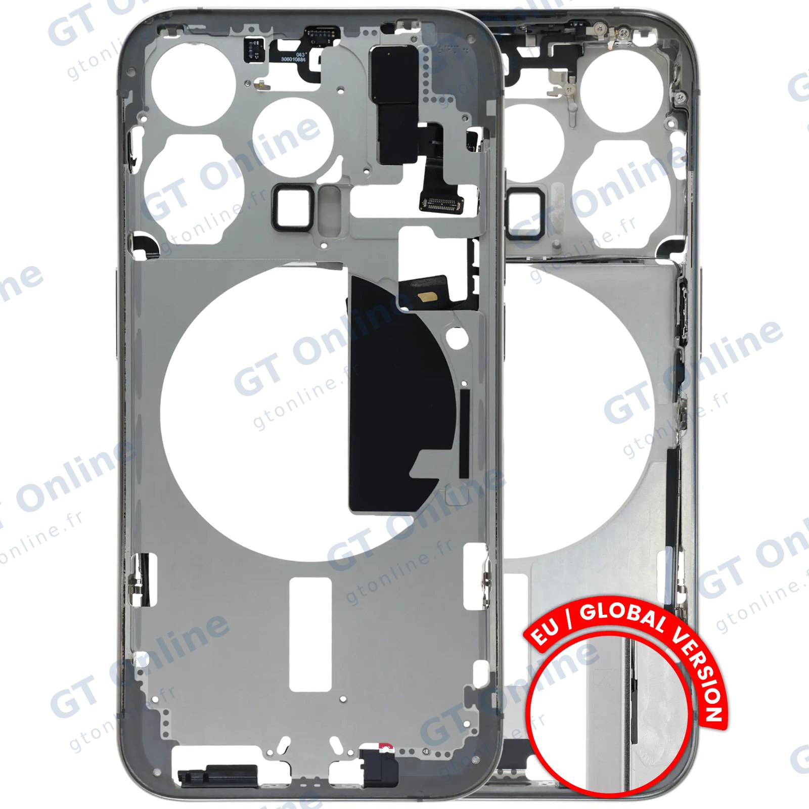 Châssis pour Apple iPhone 15 Pro (version EU, origine d'occasion — grade B, White Titanium)