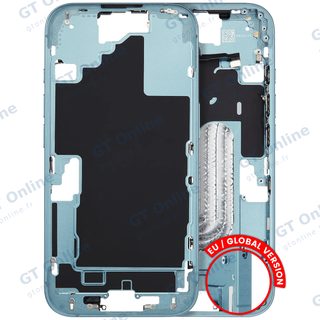 Châssis pour Apple iPhone 16 (version EU, origine d'occasion — grade A, turquoise) — Châssis central avec petites pièces