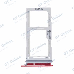 Tiroir Sim Premium Samsung Galaxy S10e G970/Galaxy S10 G973/Galaxy S10 Plus G975 Rouge