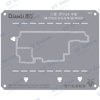 Pochoir de rebillage Qianli Bumblebee QS664 pour couche intermédiaire Samsung Z Flip 4 (SM-F721U/B/O/D/W/BE/W7023)