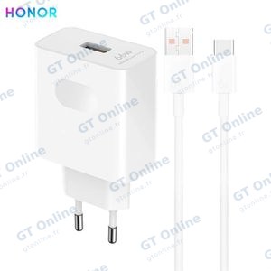 Chargeur Secteur USB Honor HN-110600E00 66W avec Câble USB vers USB-C Blanc