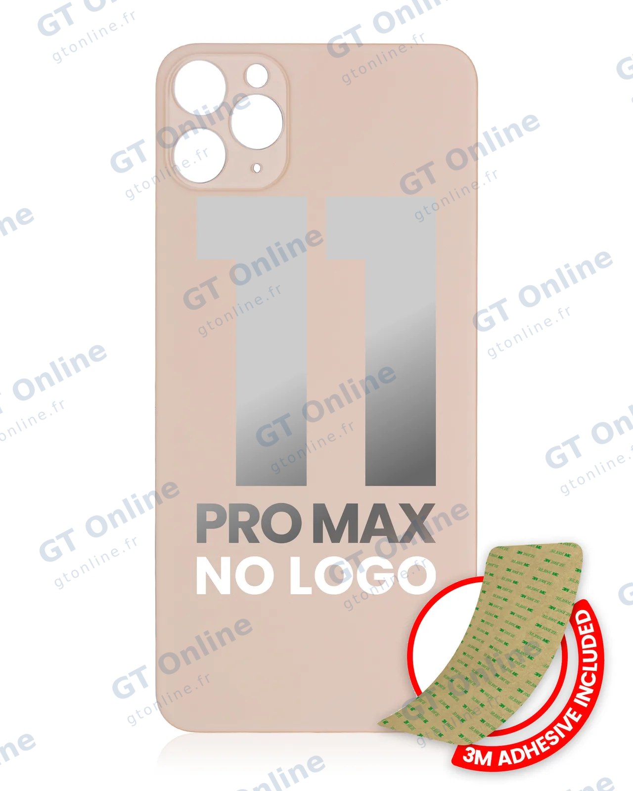 Vitre arrière pour Apple iPhone 11 Pro Max (No Logo / Large Camera Hole, or)