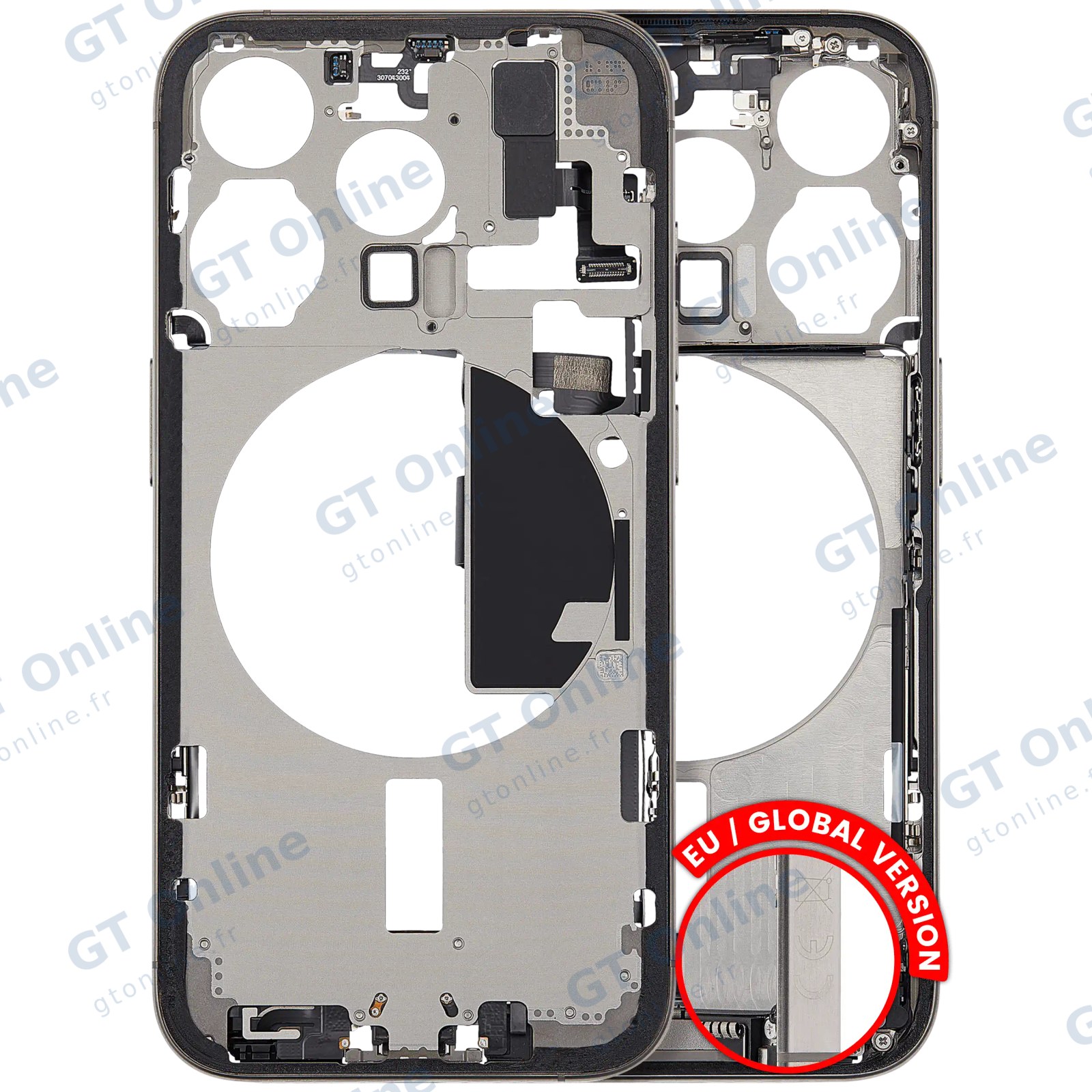 Châssis pour Apple iPhone 15 Pro (version EU, origine d'occasion — grade B, titane naturel)