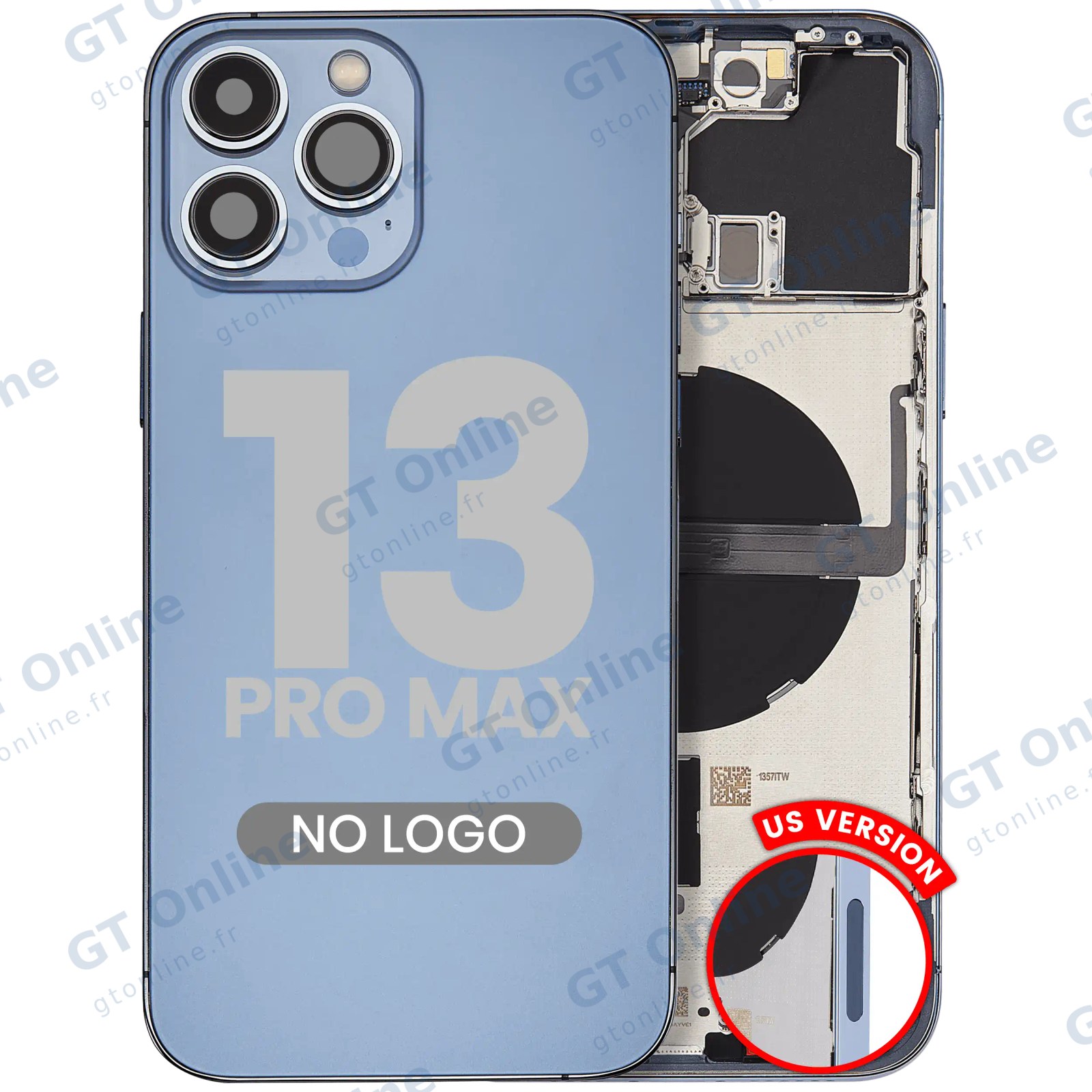Châssis pour Apple iPhone 13 Pro Max (version US, compatible premium, Sierra Blue)