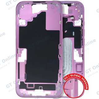 Châssis pour Apple iPhone 16 (version EU, origine d'occasion — grade B, rose) — Châssis central avec petites pièces