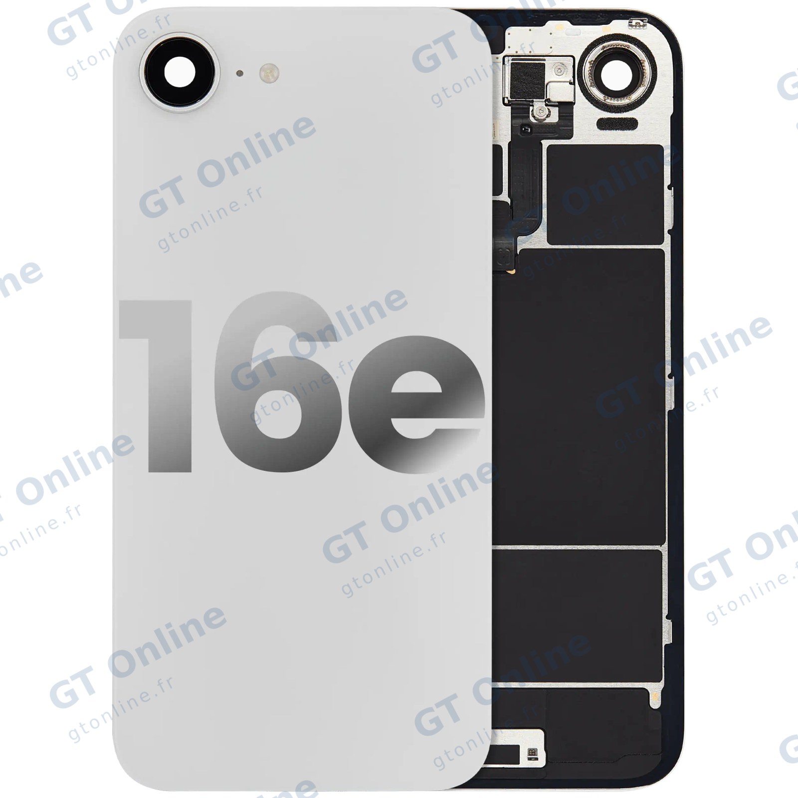 Vitre arrière pour Apple iPhone 16e (origine d'occasion — grade A, blanc)
