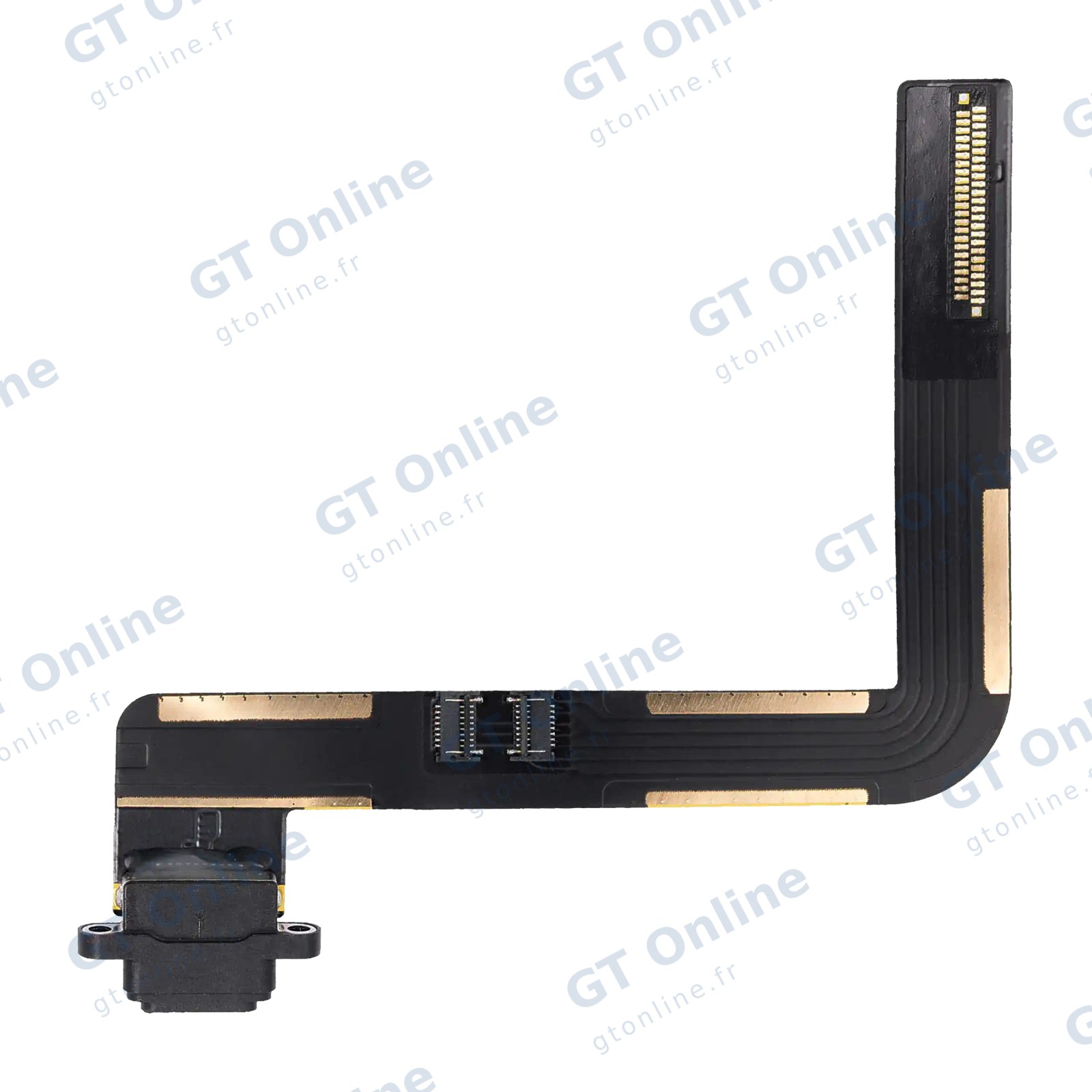 Nappe de connecteur de charge à souder pour Apple iPad Air 1 / iPad 5 (2017) / iPad 6 (2018) (soudure requise, premium, noir)
