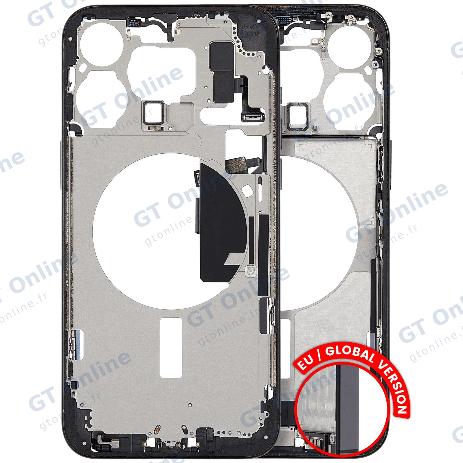 Châssis pour Apple iPhone 15 Pro Max (version EU, origine d'occasion — grade B, titane noir)