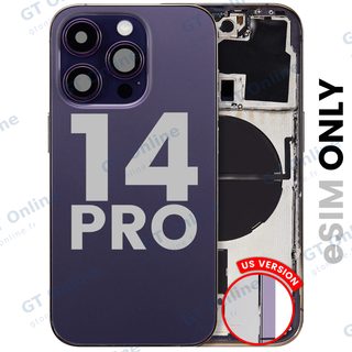 Châssis avec petites pièces pour Apple iPhone 14 Pro (version US eSIM, occasion d’origine — grade B, violet intense)