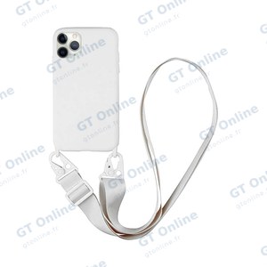Coque Silicone avec Bandoulière Apple iPhone 11 Pro (#16) Blanc