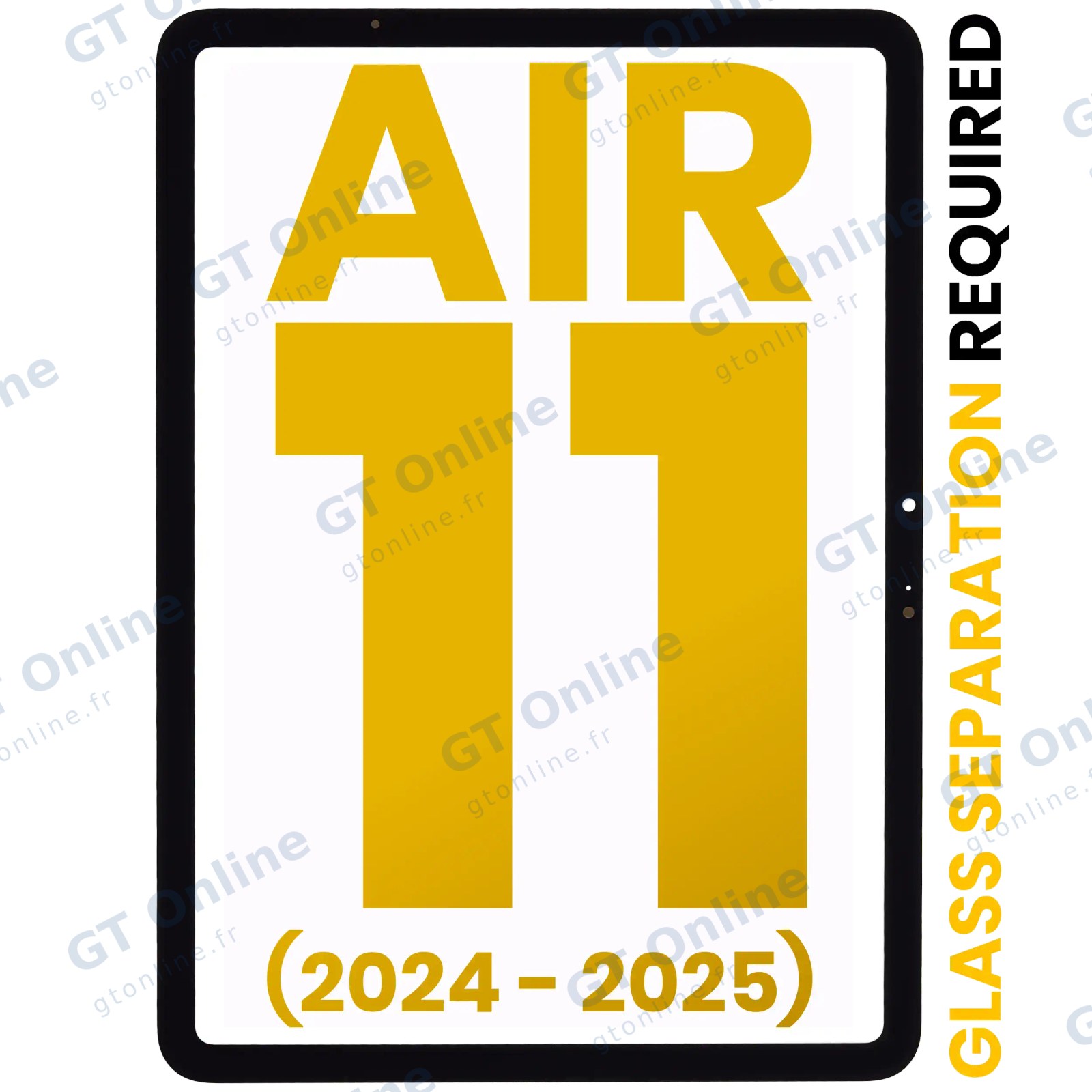 Vitre d’écran pour Apple iPad Air 11" (2024) / Air 11" (2025) (Glass Separation Required, premium, toutes couleurs)