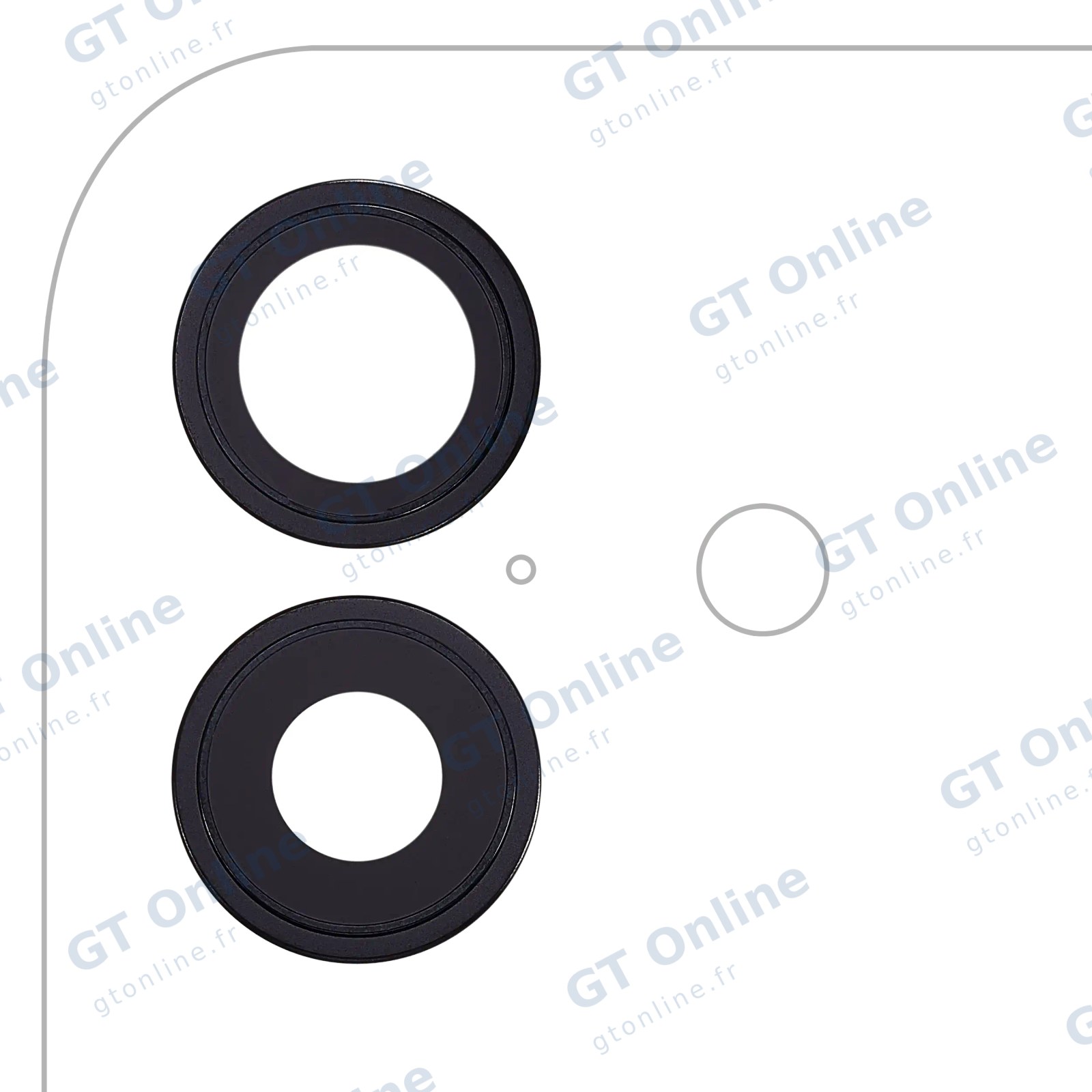 Lentille de caméra arrière avec support et anneau pour Apple iPhone 17 (premium, noir)