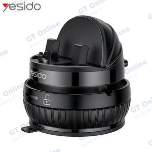 Support Smartphone Yesido C272 Rotation 360° (avec Fixation Ventouse) Noir