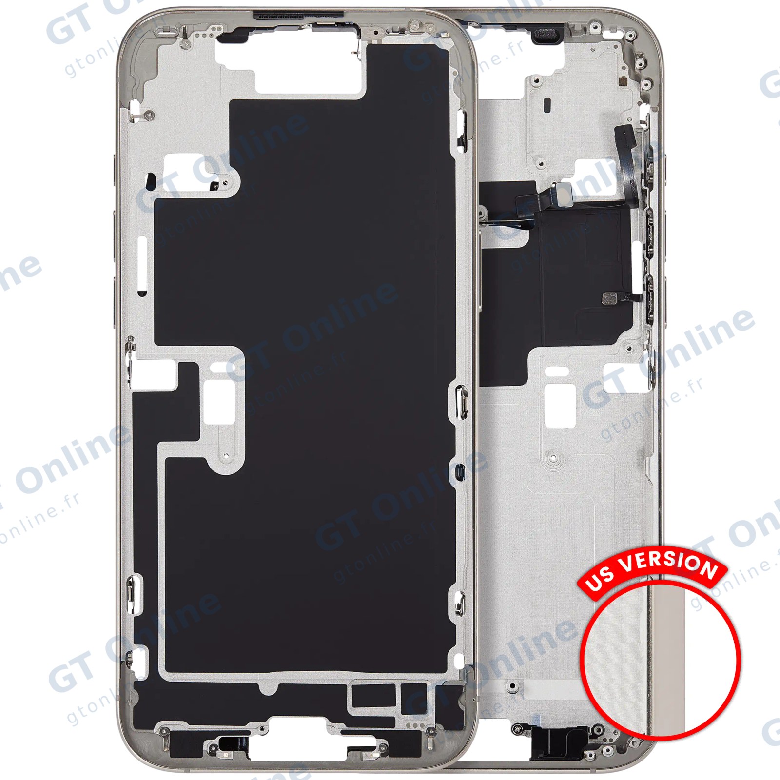 Châssis pour Apple iPhone 16 Pro Max (version US, compatible premium, Natural Titanium)