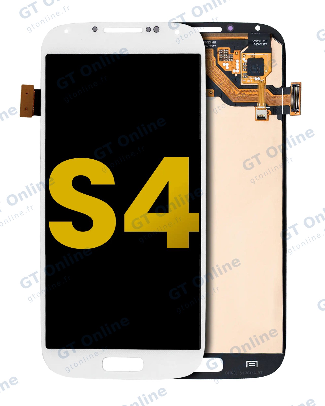 Écran OLED sans châssis pour Samsung Galaxy S4 (reconditionné, blanc)