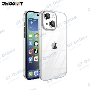 Coque de Protection Crystal Glass JMGOKIT pour Apple iPhone 15 Plus Argent