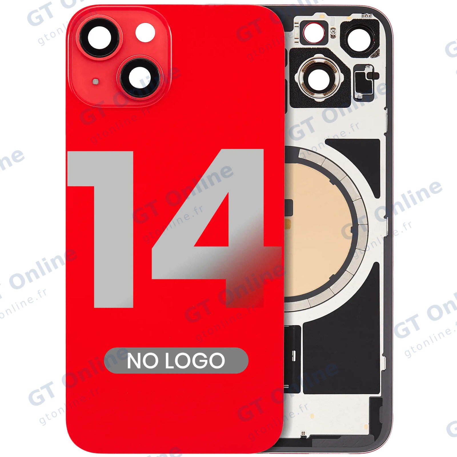 Vitre arrière pour Apple iPhone 14 (rouge, sans logo)