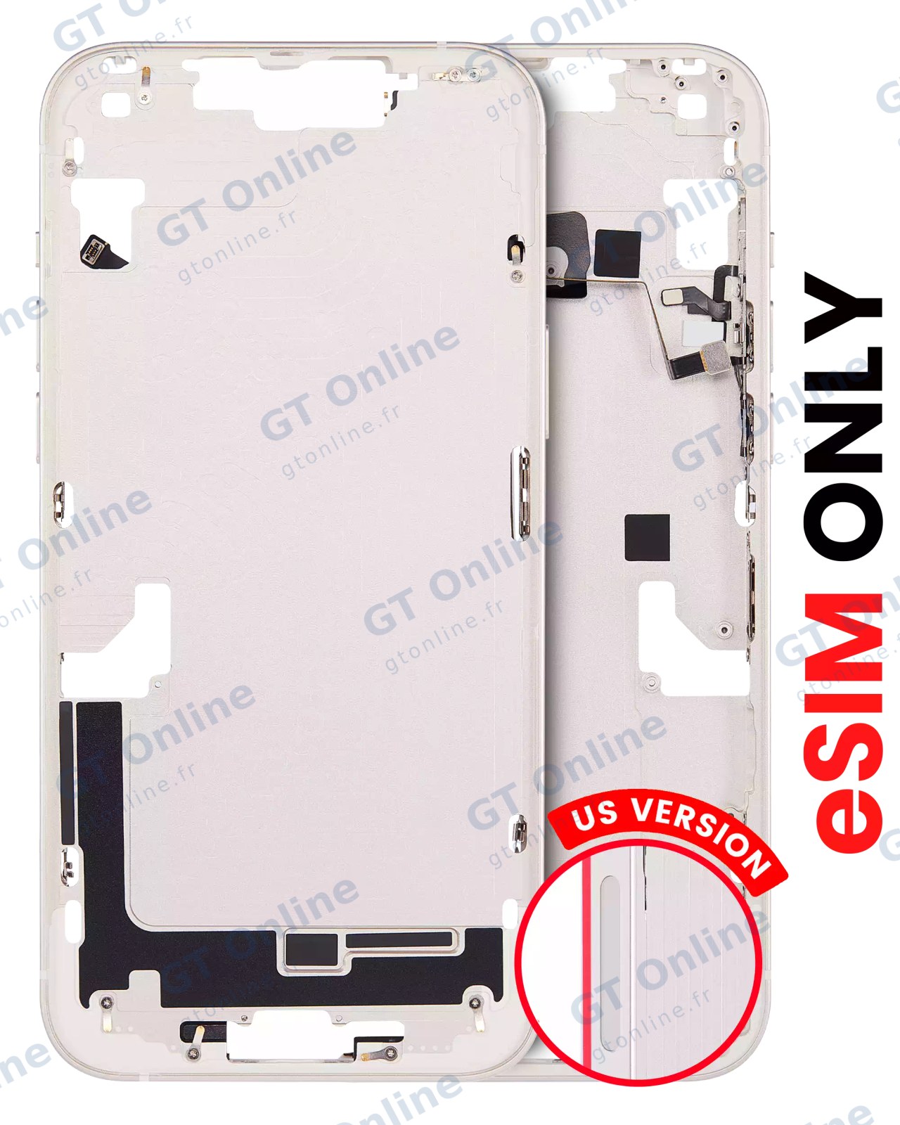 Châssis pour Apple iPhone 14 Plus (version US, compatible premium, lumière stellaire)