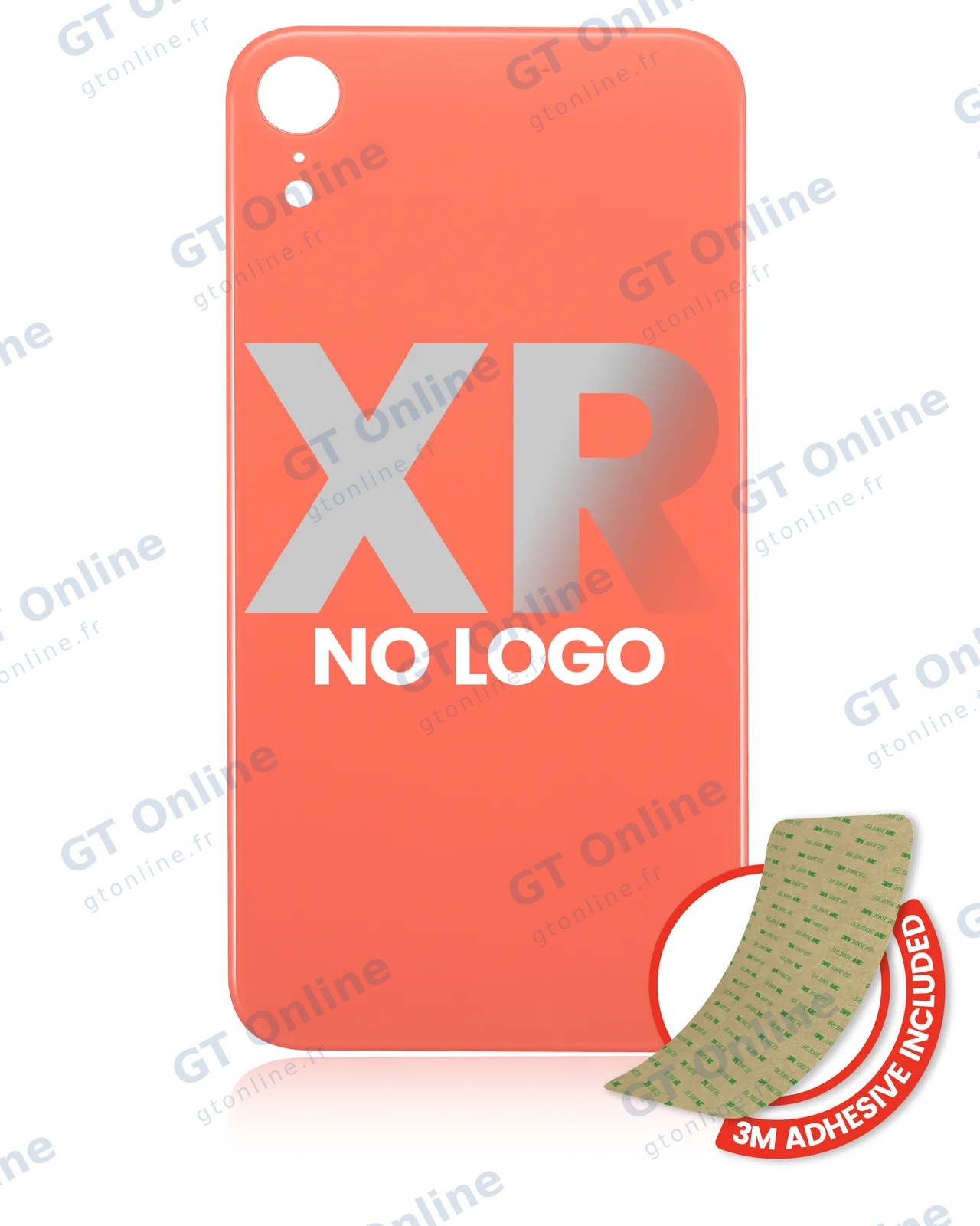 Vitre arrière pour iPhone XR (No Logo / Large Camera Hole, Coral)