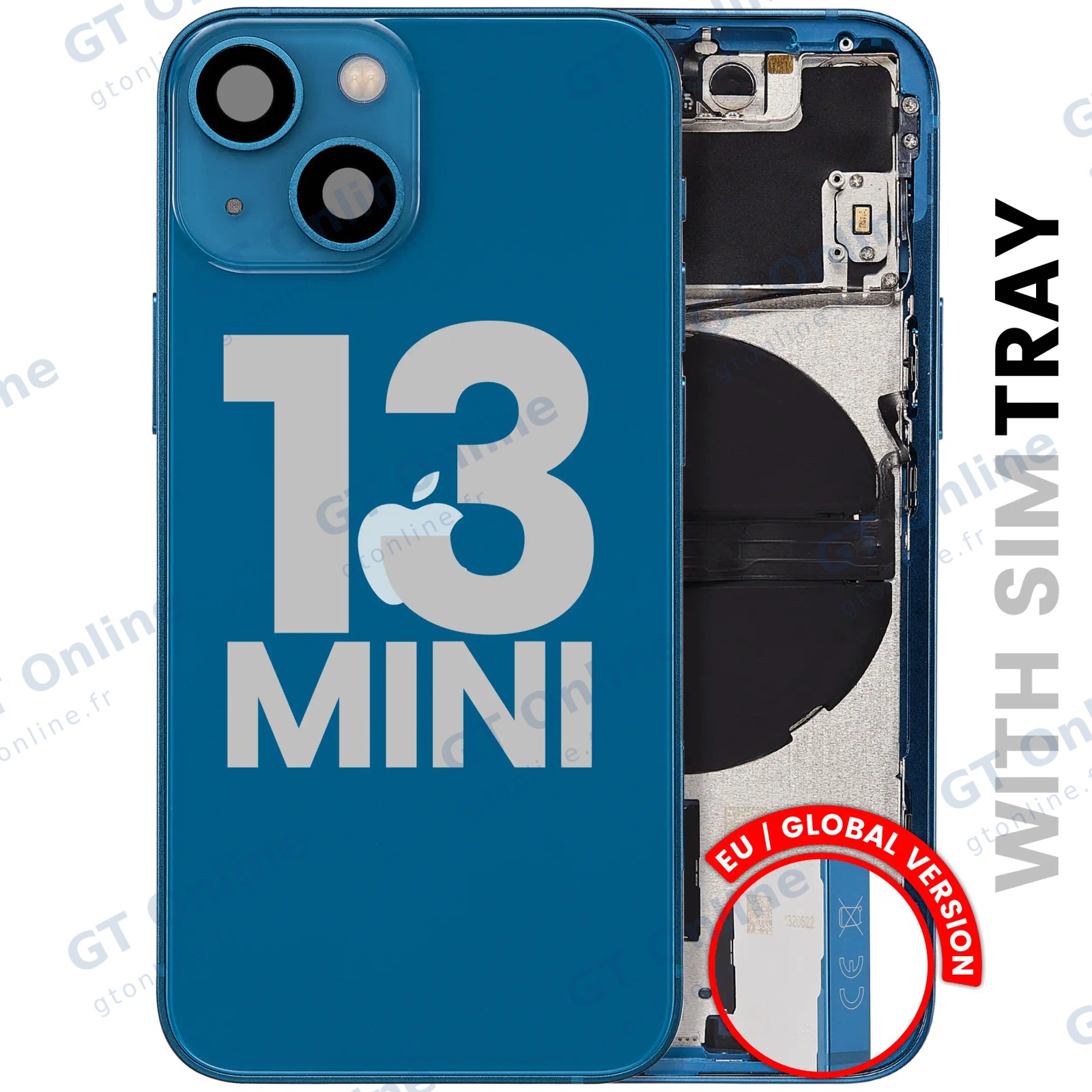 Châssis pour Apple iPhone 13 Mini (version EU, origine d'occasion — grade B, bleu)