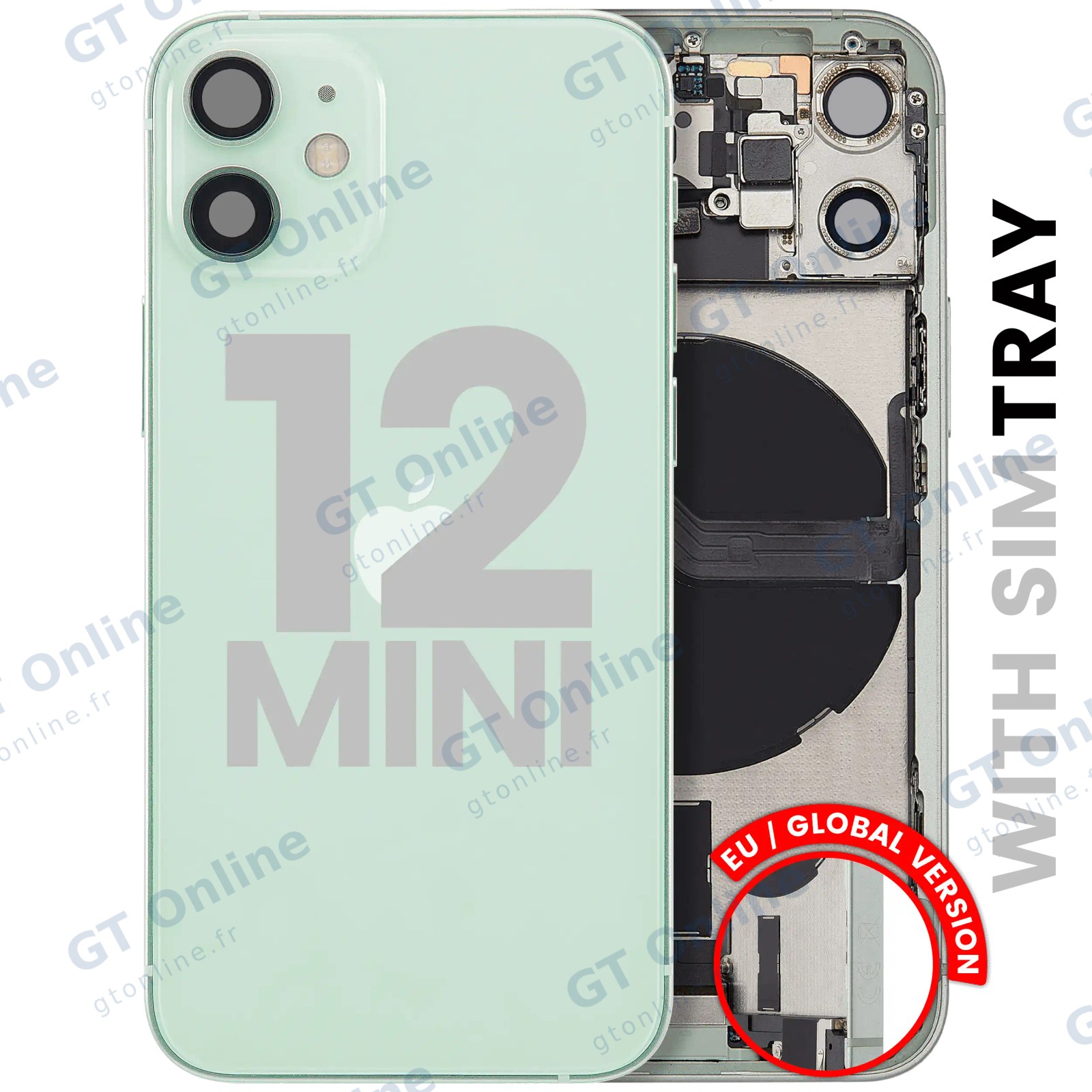 Châssis pour Apple iPhone 12 Mini (version EU, origine d'occasion — grade B, vert)