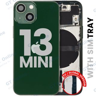 Châssis pour Apple iPhone 13 Mini (version EU, origine d'occasion — grade B, vert) — Coque arrière avec petites pièces