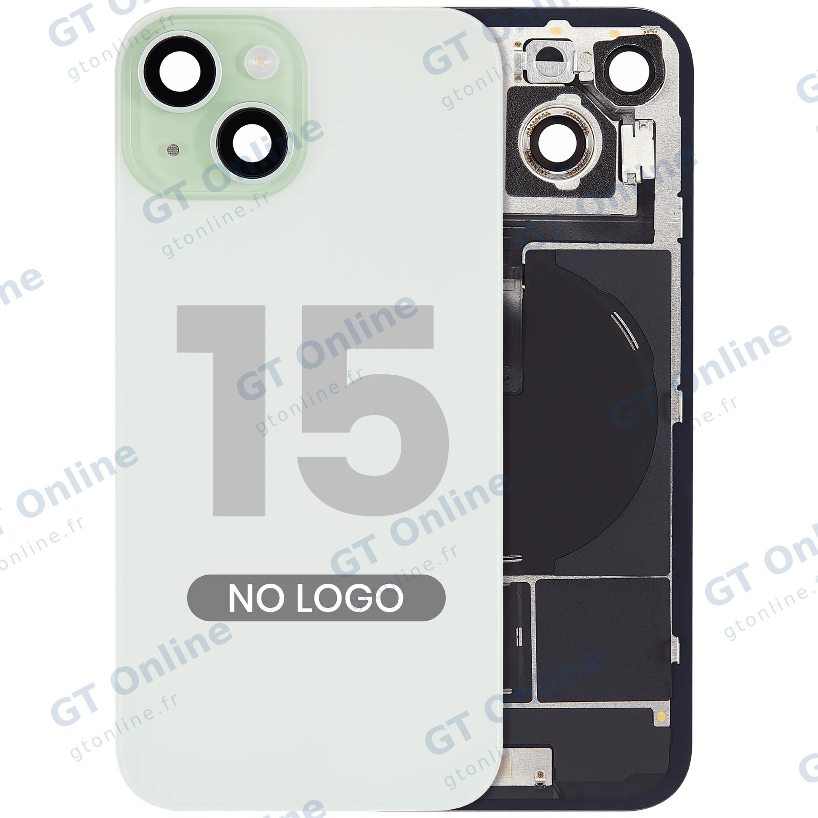 Vitre arrière pour Apple iPhone 15 (sans logo, vert) — réf. 107082130562