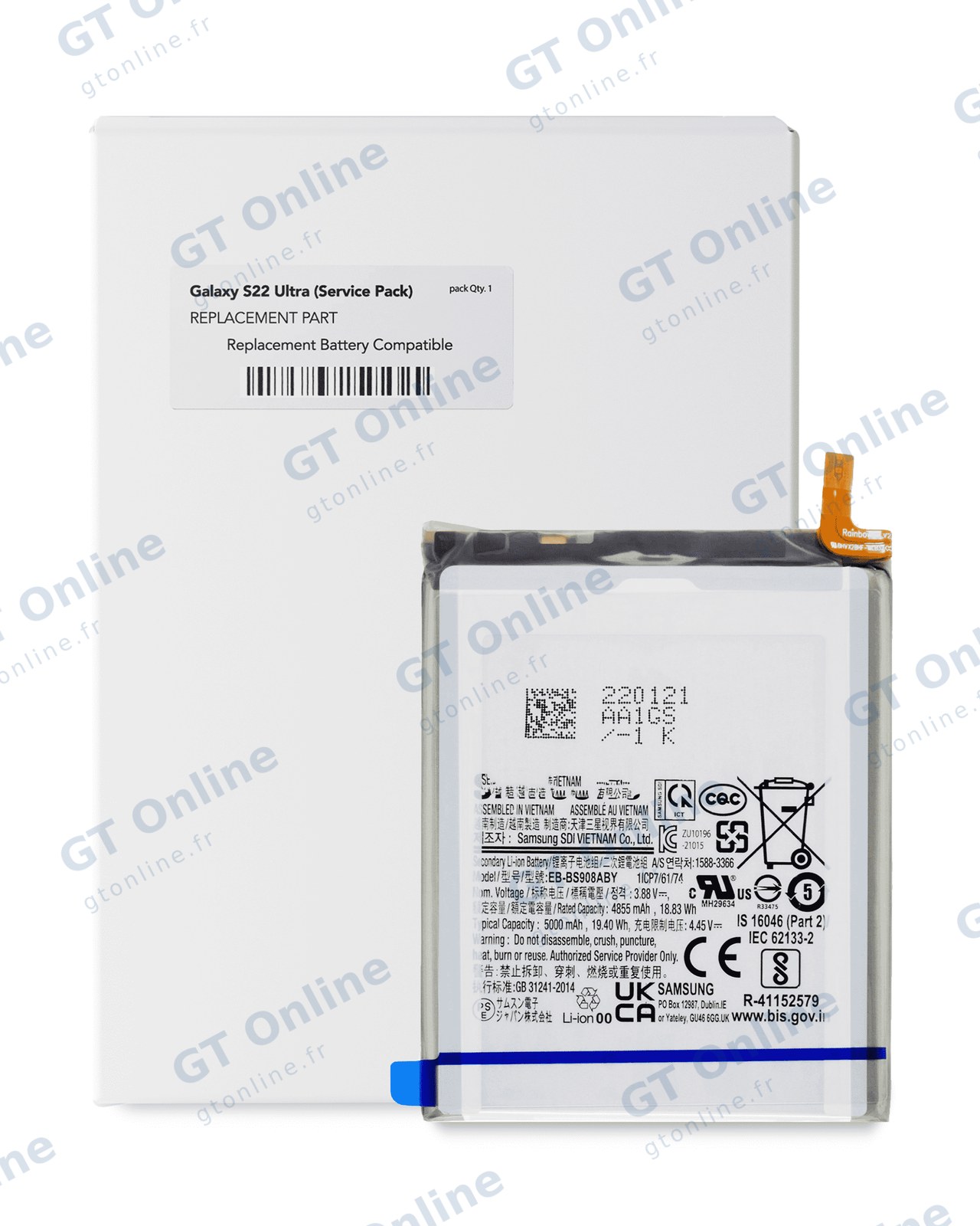 Batterie pour Samsung Galaxy S22 Ultra 5G (EB-BS908ABY) (pack service origine)