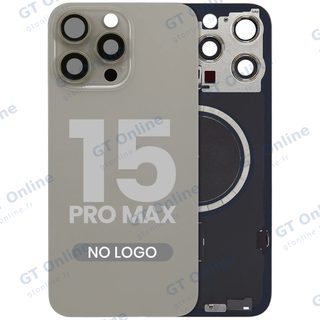 Vitre arrière pour Apple iPhone 15 Pro Max (sans logo, compatible, titane naturel) — réf. 107183138952